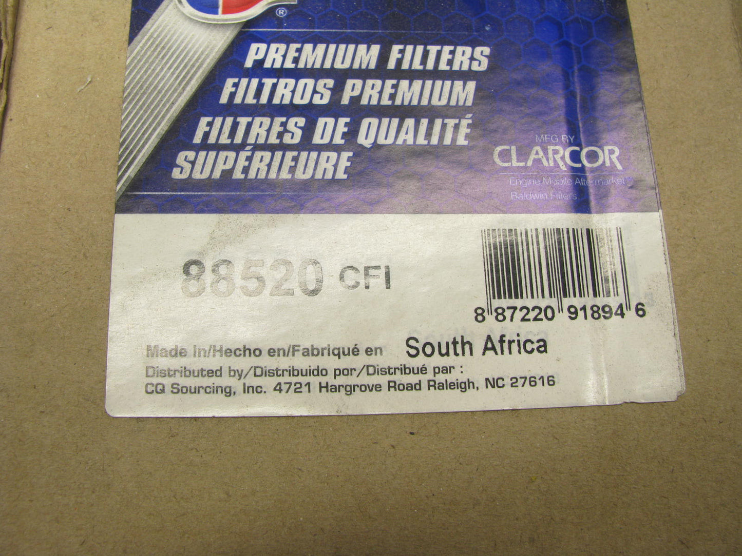 Carquest 88520 Inner Air Filter - Replaces 46520, A1527C, PA4628, CA7685SY