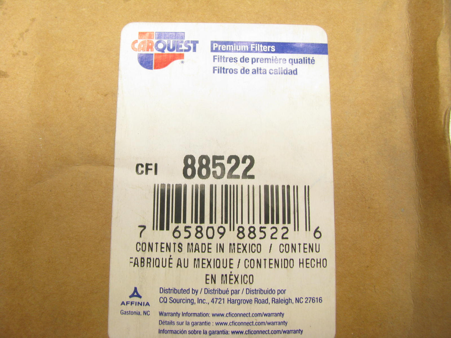 Carquest 88522 Air Filter Replaces: 46522 A63459 6522 LAF9410 AF478 AF4103