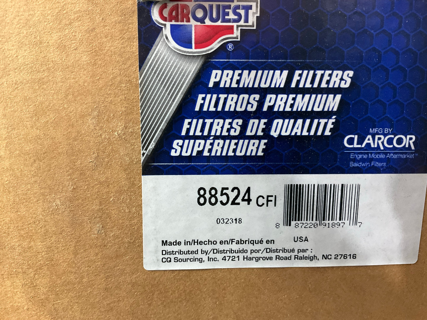 Carquest 88524 Air Filter For 1989-1991 Hino FA14, 87-91 FB14 3.8L Diesel