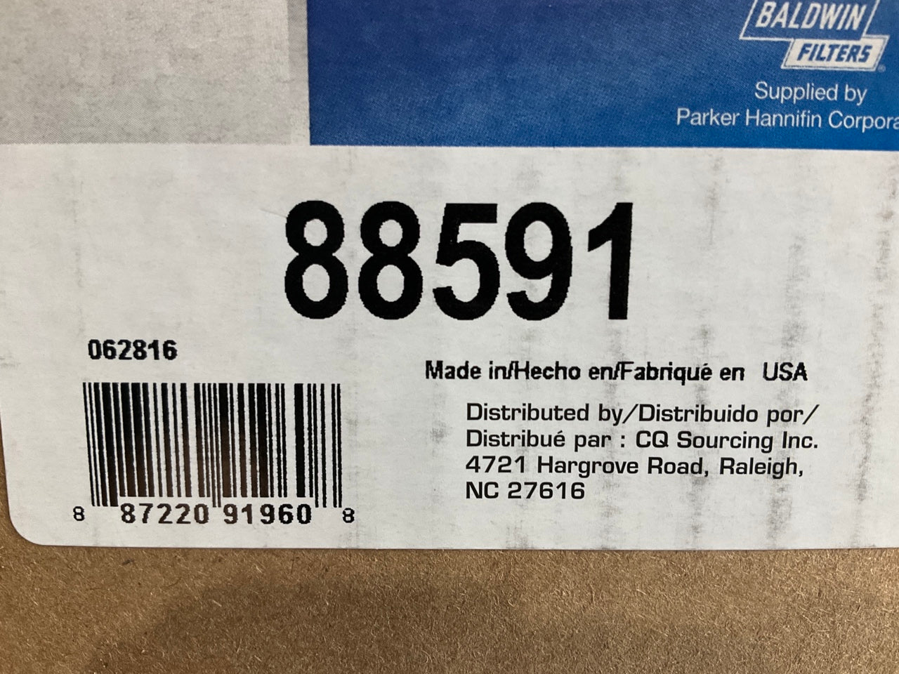 Carquest 88591 Air Filter Replaces 46591 LAF4507 P532507 RS3512 A2109C