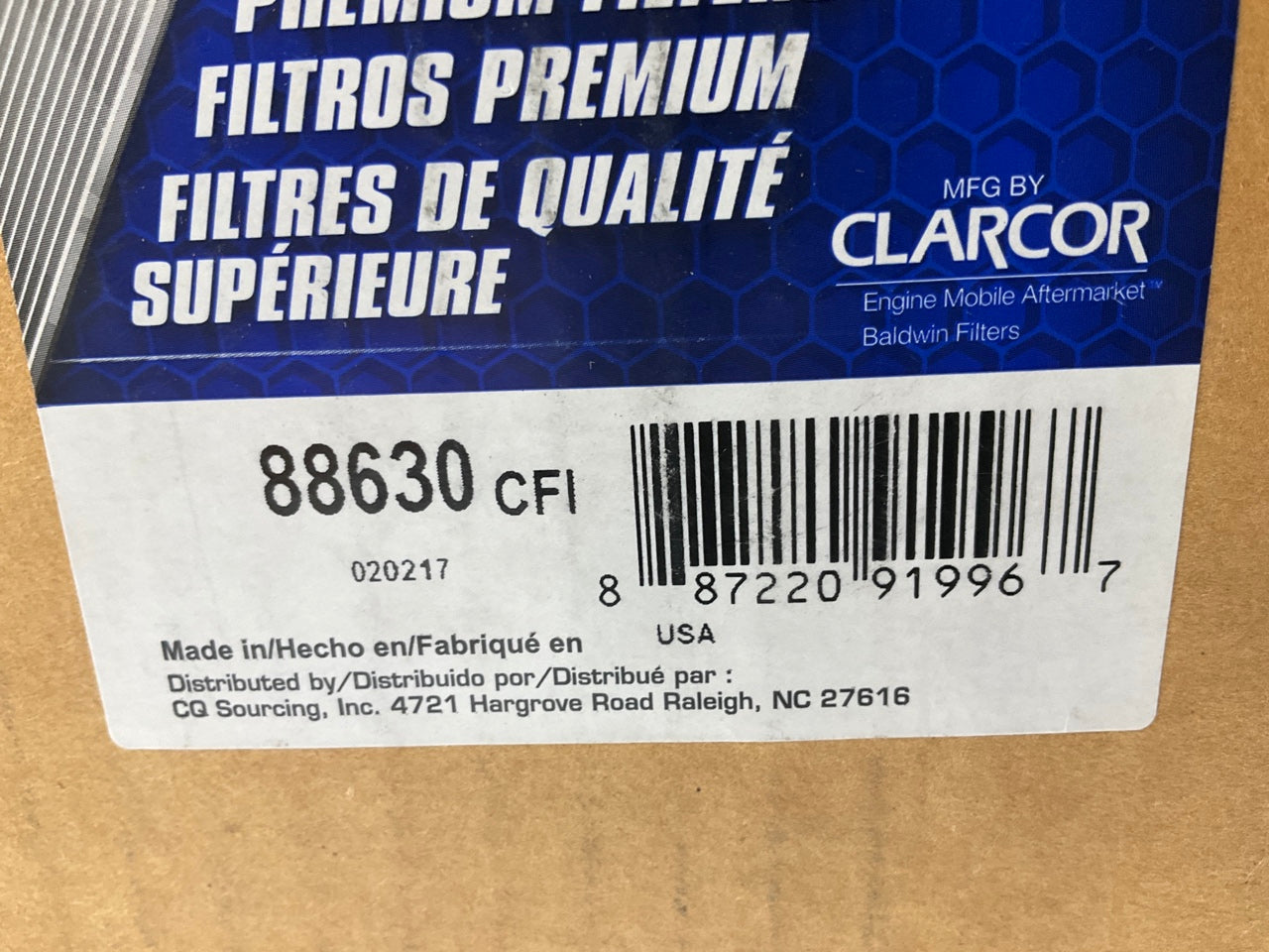 Carquest 88630 Outer Air Filter Replaces 46630 AF3408 LAF1819 AF1171 AF1887M