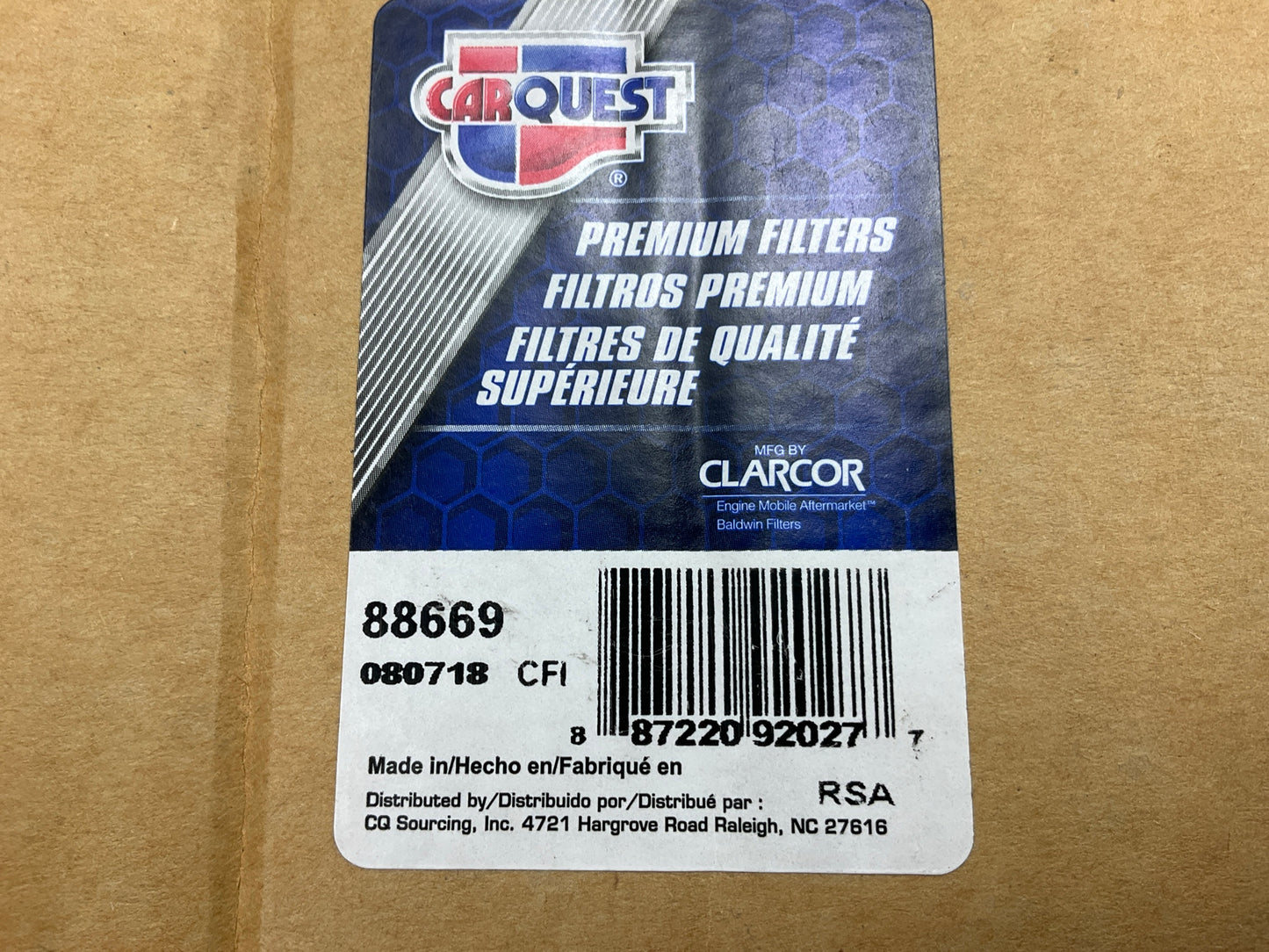 Carquest 88669 Air Filter Replaces 46669 PA2836 P776696 AF1841 6669