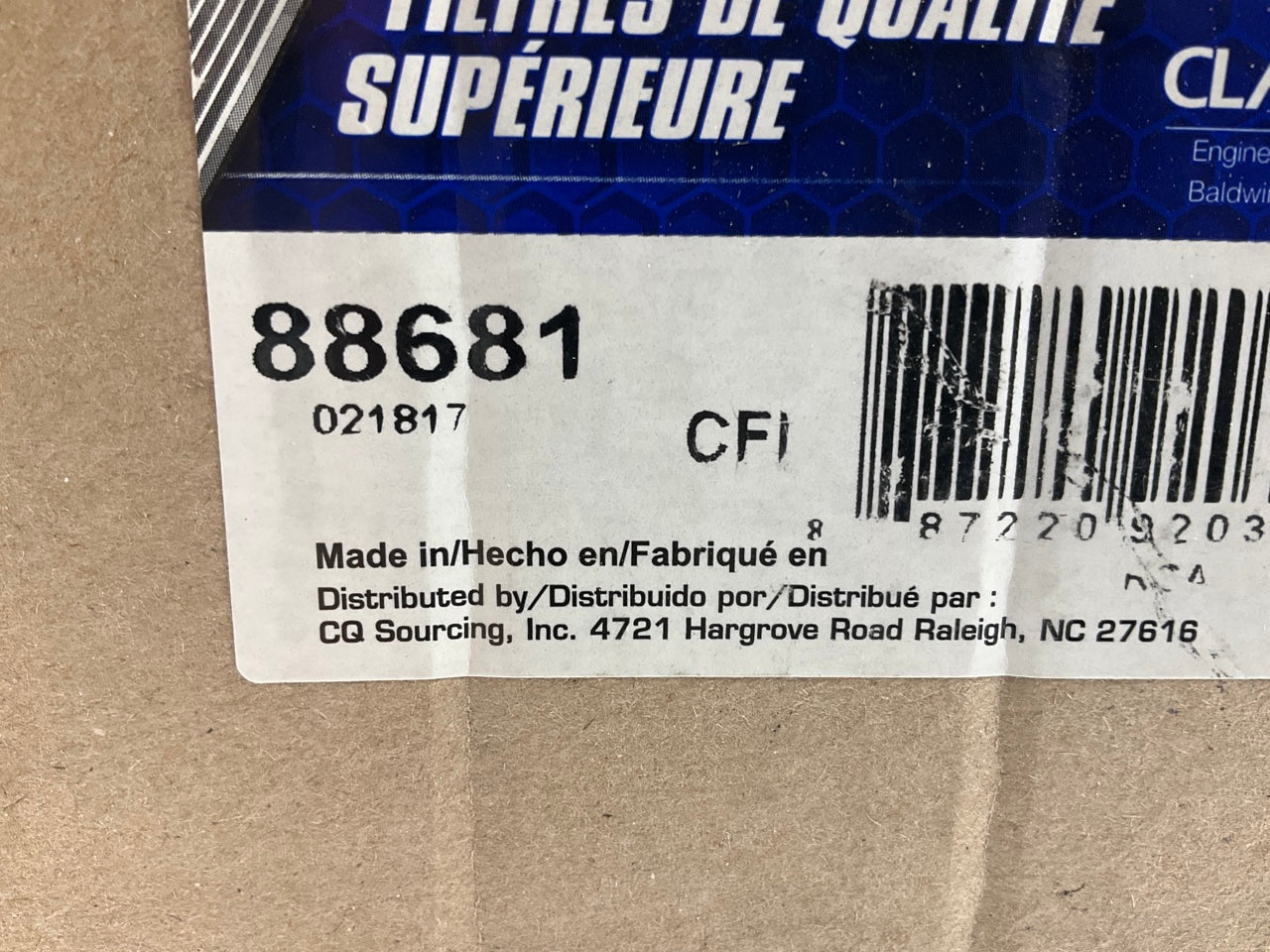 Carquest 88681 Air Filter - Replaces 46681, PA1998, P120484, CA2582SY 1041911M91