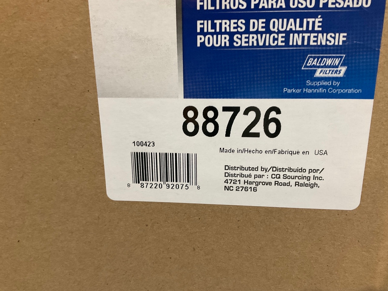 Carquest 88726 Air Filter - Heavy Duty Truck AF872 Fram CA592, 7C-8309 Wix 46726