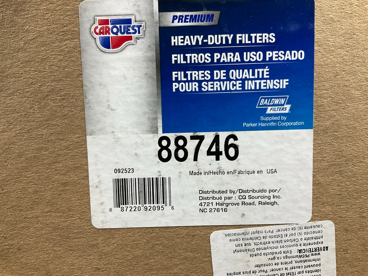 Carquest 88746 Air Filter Replaces 46746, A76063, LAF5022, AF2288, CA8492
