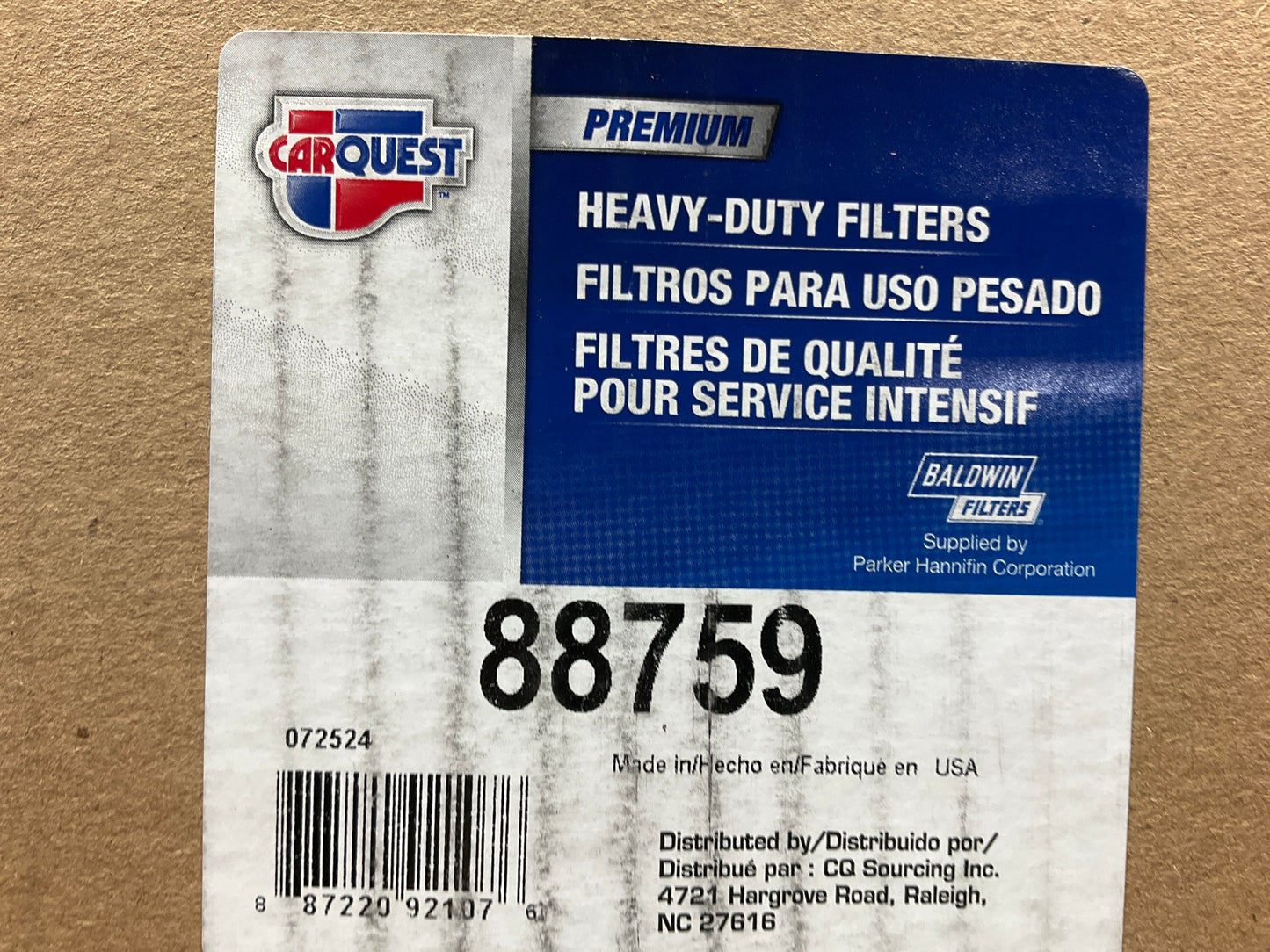 Carquest 88759 Heavy Duty Air Filter Replaces PA3555, LAF22026, 46759, 96896002