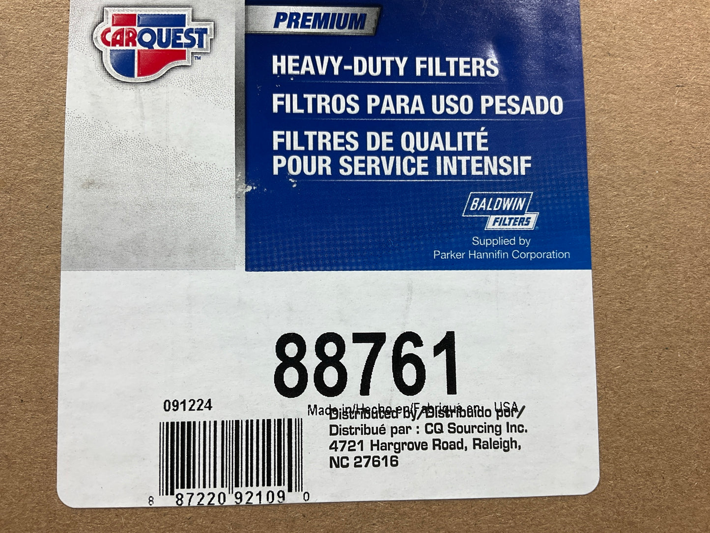 Carquest 88761 Air Filter Replaces: 46761 6761 RS3884 AF2332 AF25964 P781039