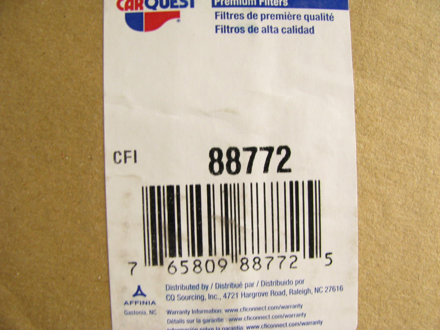 Carquest 88772 Air Filter Replaces: 46772 6772 LAF5722 RS3740 AF2296 P540388