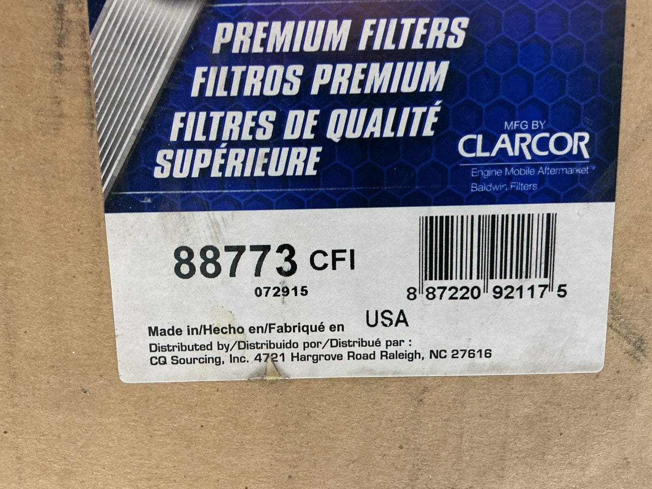 Carquest 88773 Air Filter Replaces 57MD45M 46773 LAF1892 PA2851 P607368