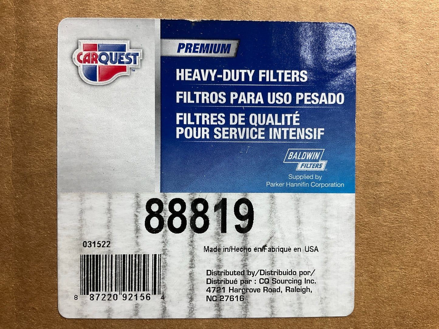 Carquest 88819 Air Filter - Replaces 46819, PA4655, P613679, 231-3781, CA9309