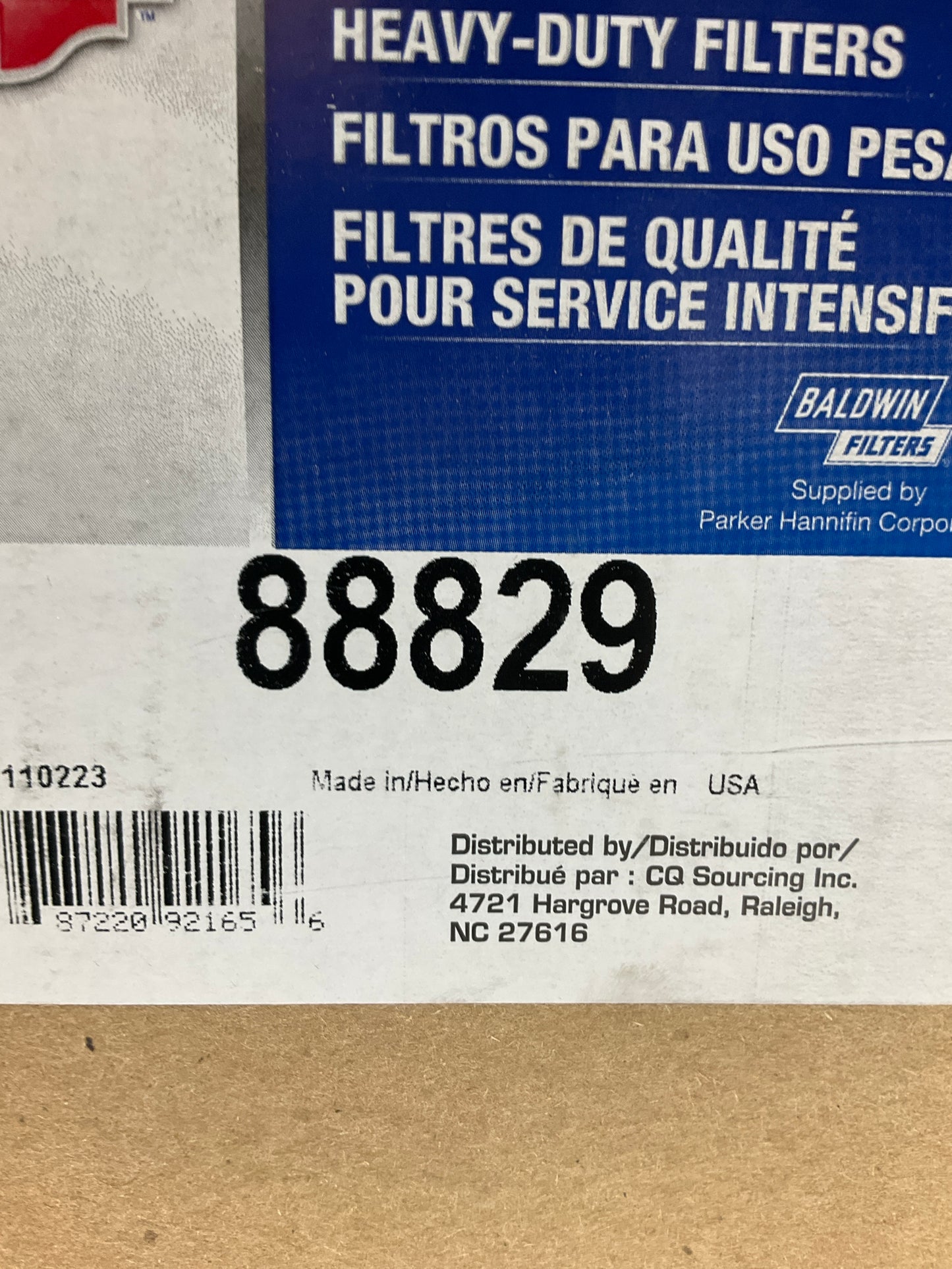 Carquest 88829 Air Filter Replaces CA9002SY 46829 LAF9100 RS3923 AF26394