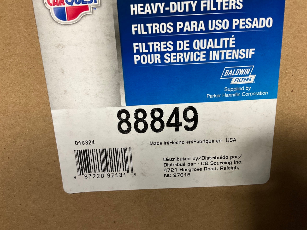 Carquest 88849 Air Filter - Replaces Wix 46849, A64745, AF2218, AH1183, CA6624