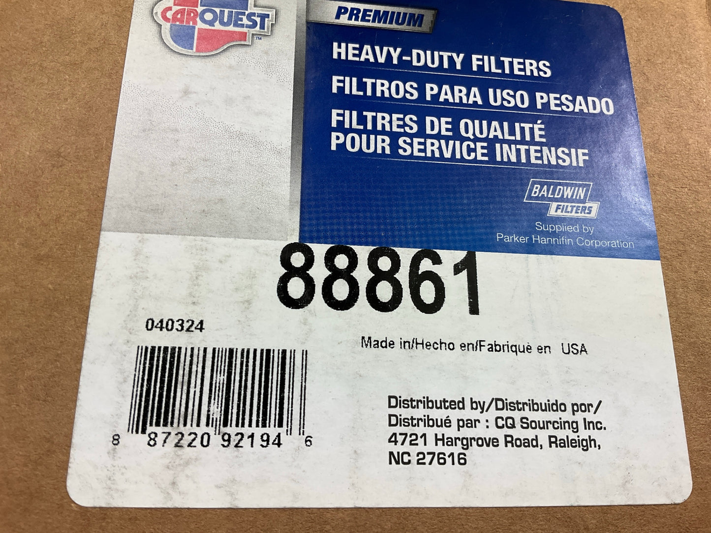 Carquest 88861 Air Filter - Replaces LAF2551, PA3987, AH1200, CA9499, 46861
