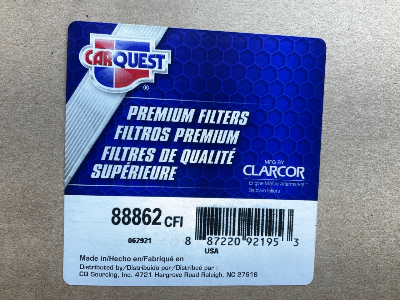 Carquest 88862 Air Filter - Replaces 46862, PA2799, 3I0412, AF2081, LAF1852