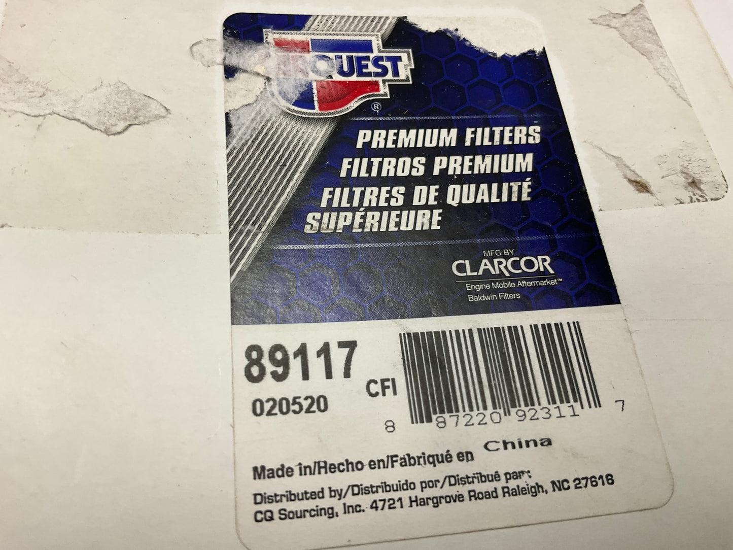 Carquest 89117 Cabin Air Filter Replaces 24117 CAF24020 AF2452 F6HZ19N619BA