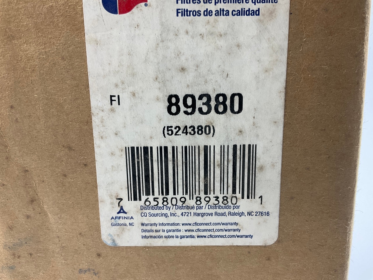 INCOMPLETE - Carquest 89380 Fuel Filter Housing Separator - With 1'' Fittings