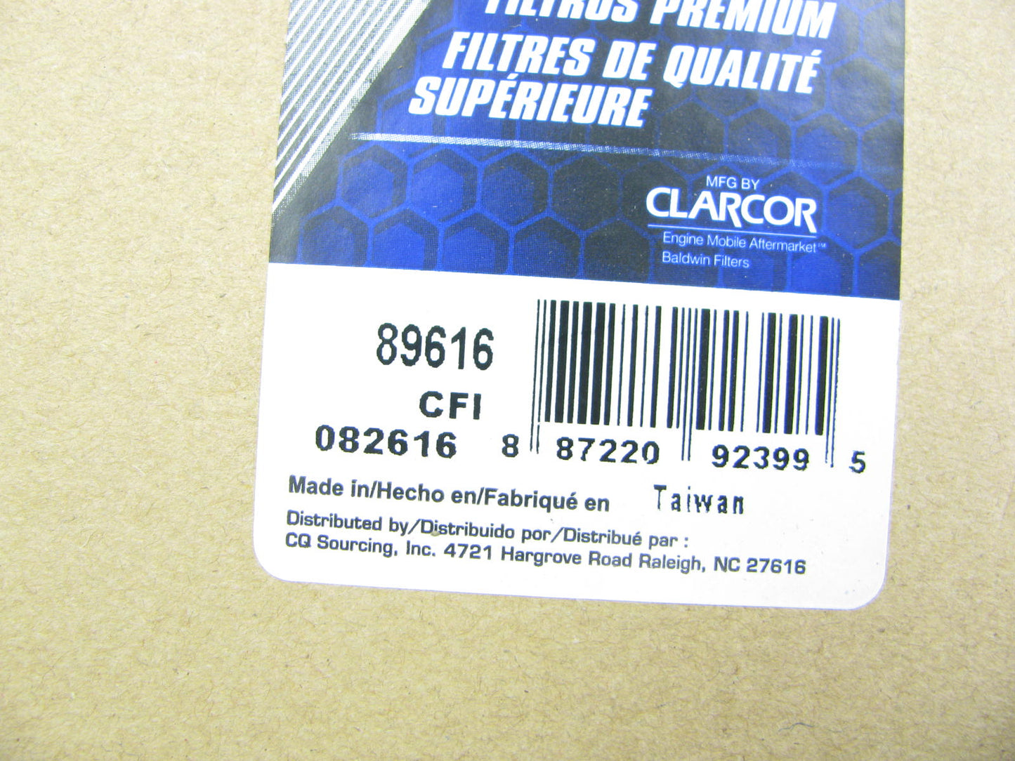(2) Carquest 89616 Cabin Air Filter For Caterpillar Loaders & Skidders - 24616