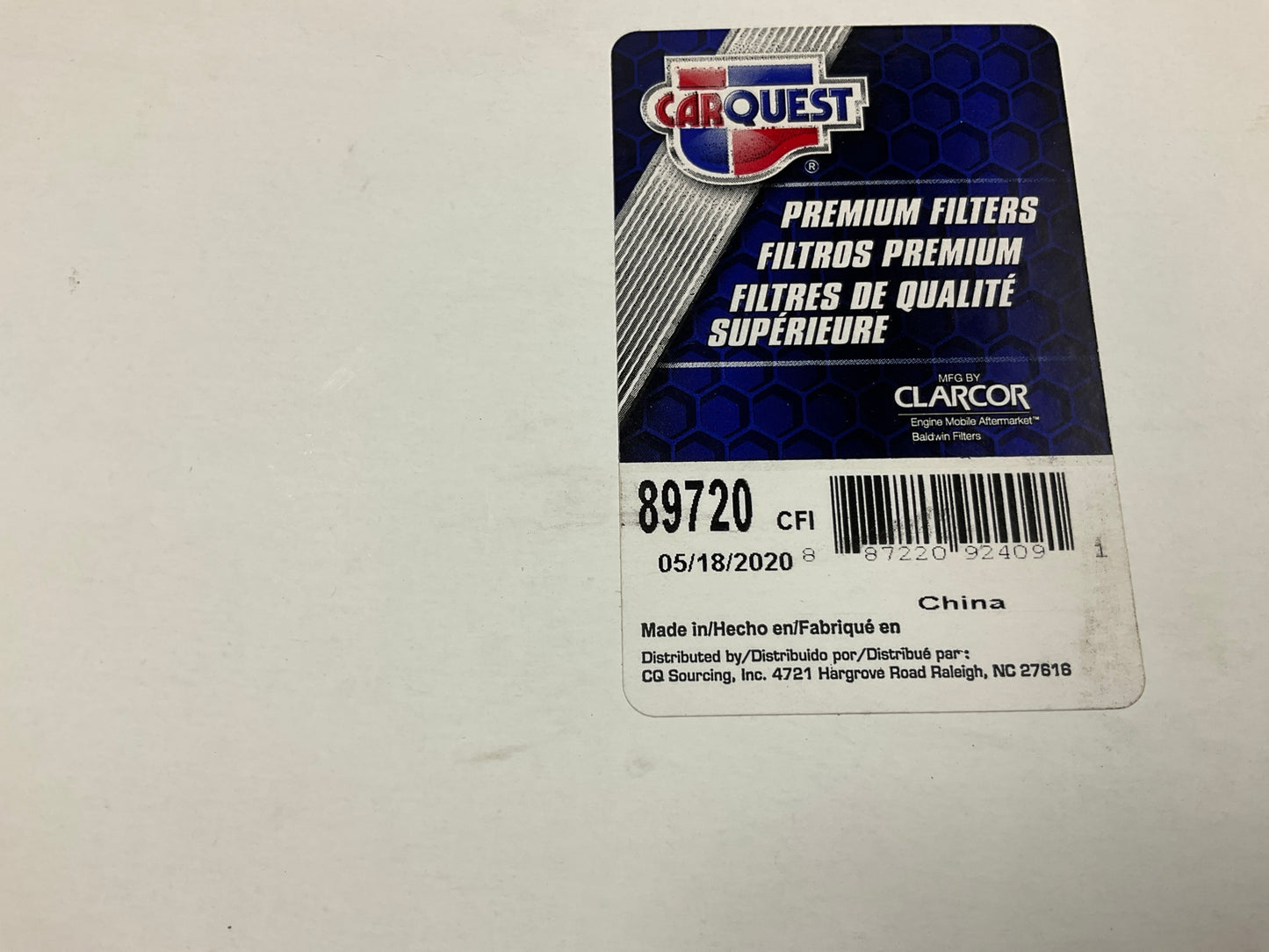 Carquest 89720 Cabin Air Filter