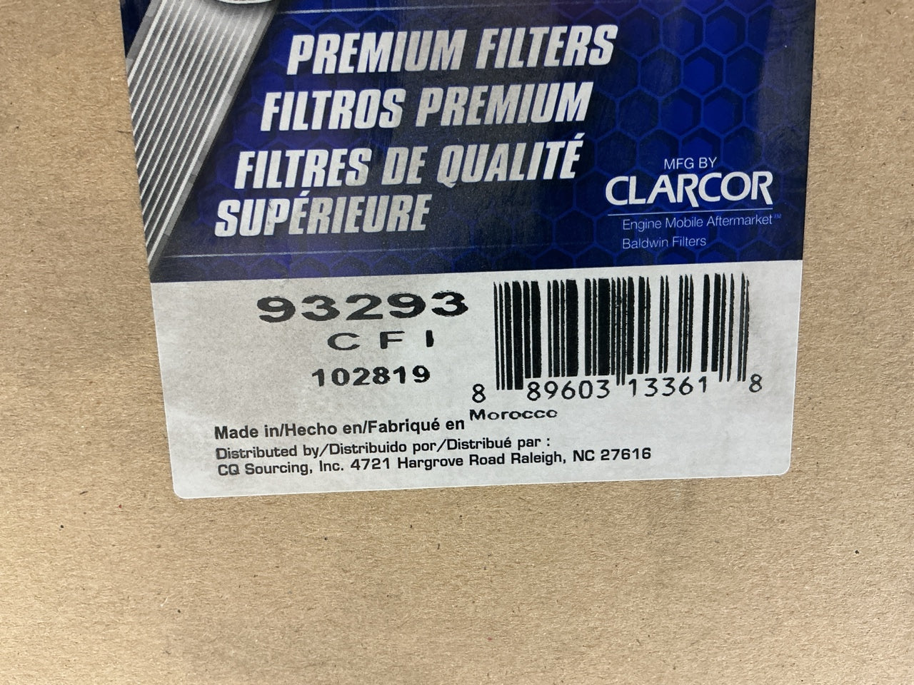 Carquest 93293 Air Filter Replaces 46389 A45159 LAF1907 AF2064 AF25456K P522449