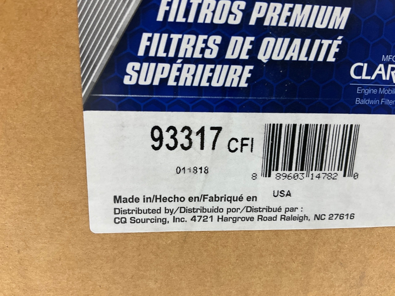 Carquest 93317 Engine Air Filter Replaces Fiat 1930602 71420350 700055856