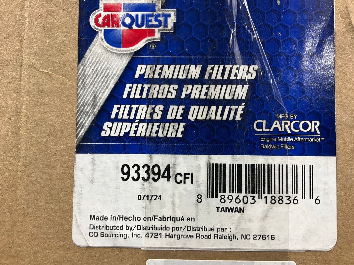 Carquest 93394 Cabin Air Filter - Replaces 330014A1, WP10269, PA5711