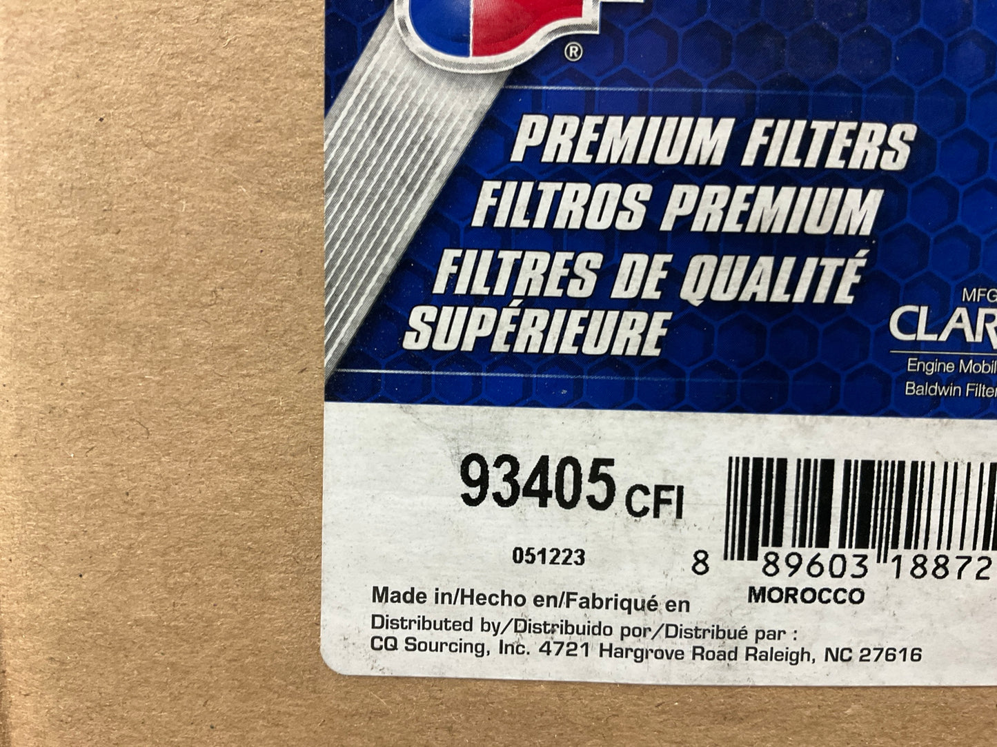 Carquest 93405 Air Filter - Replaces 26510380, 32110086, WA10161, RS5641