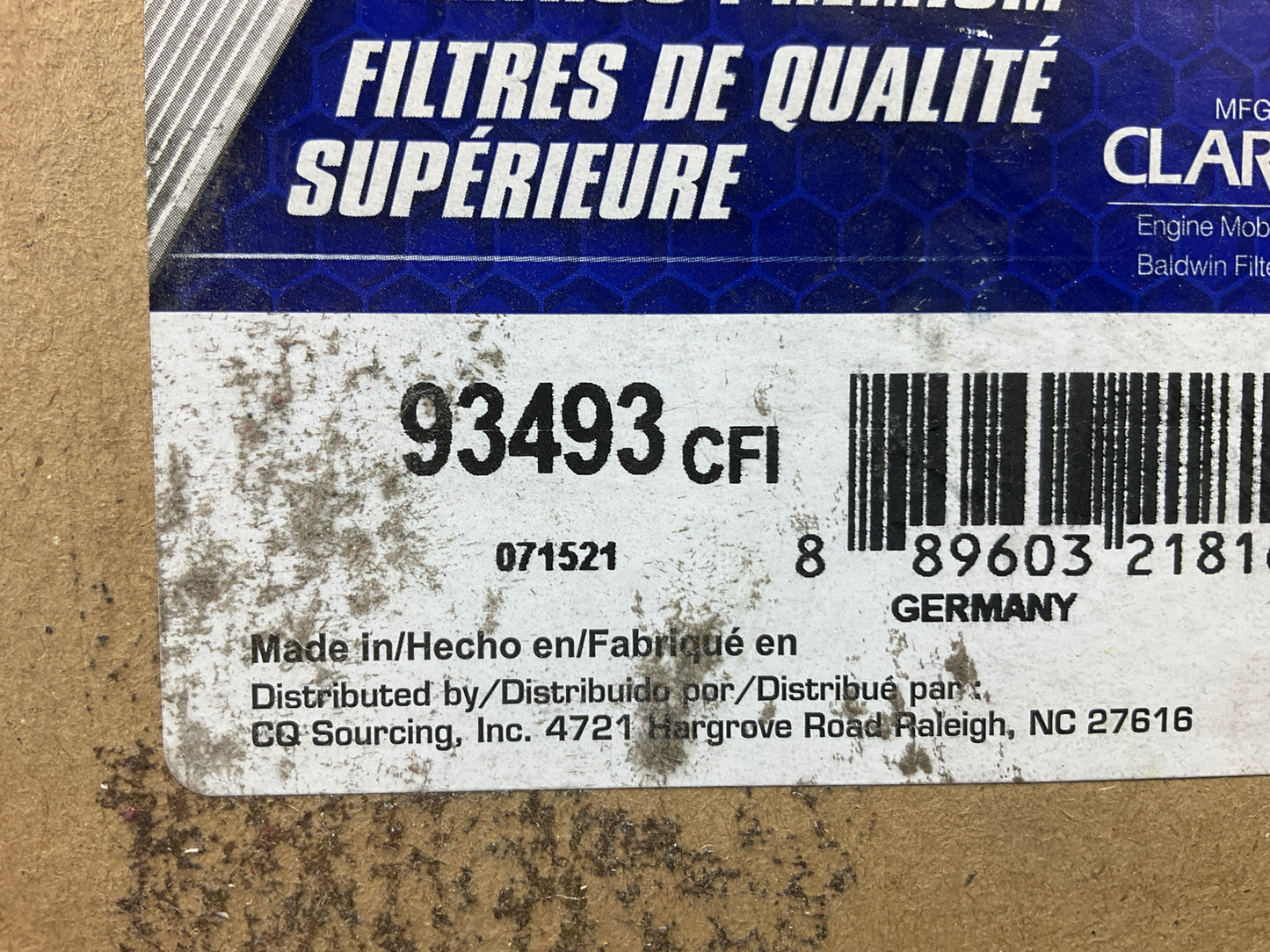 Carquest 93493 Cabin Air Filter