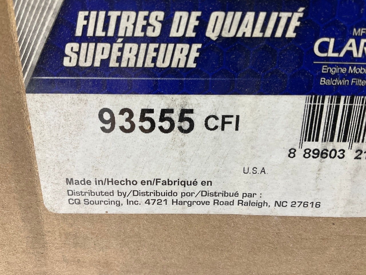 Carquest 93555 Inner Air Filter Replaces 4055279 P500922 AF25803