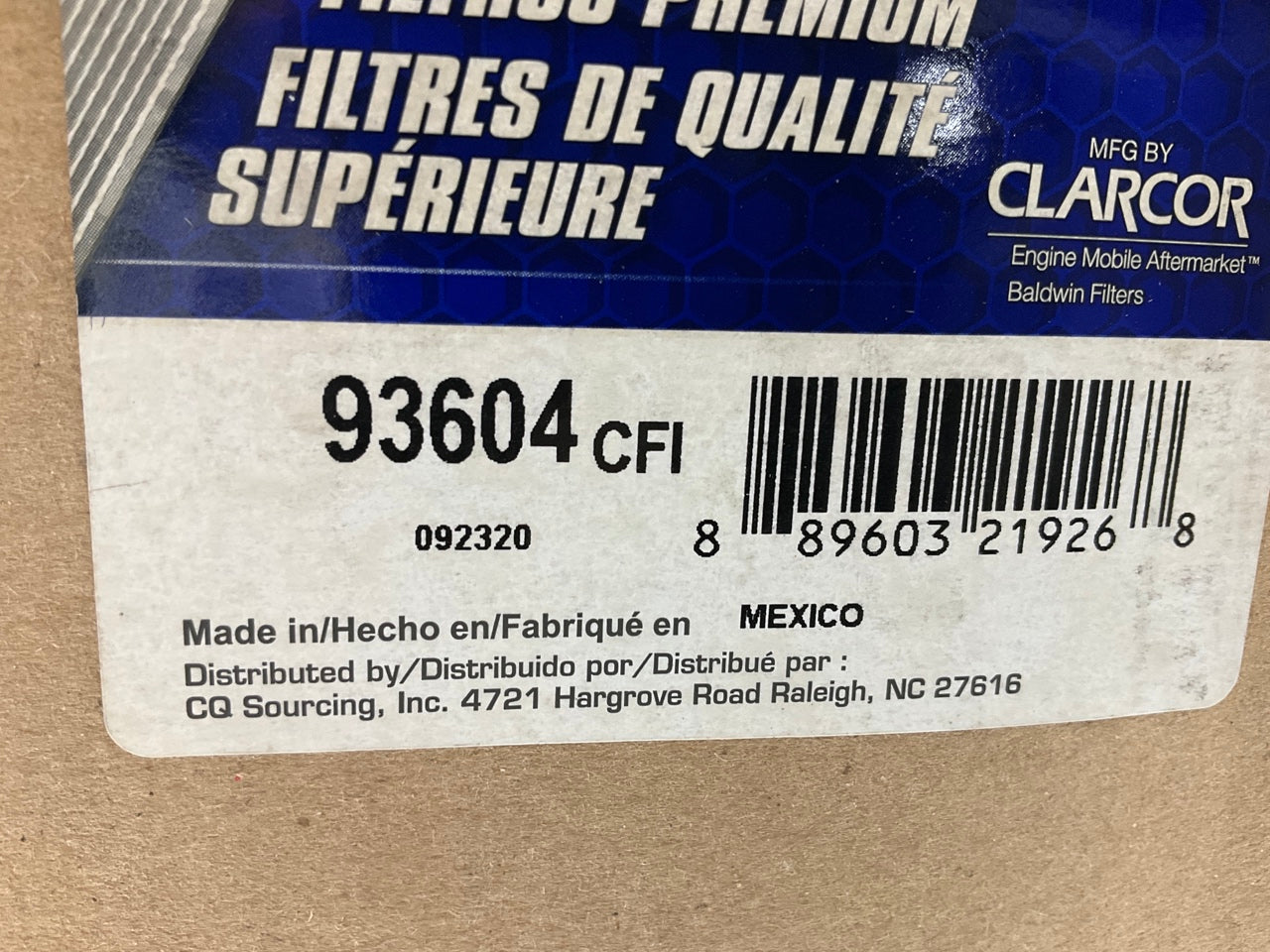 Carquest 93604 Air Filter - Replaces RS5344, AF25856, LAF3860, IT2000