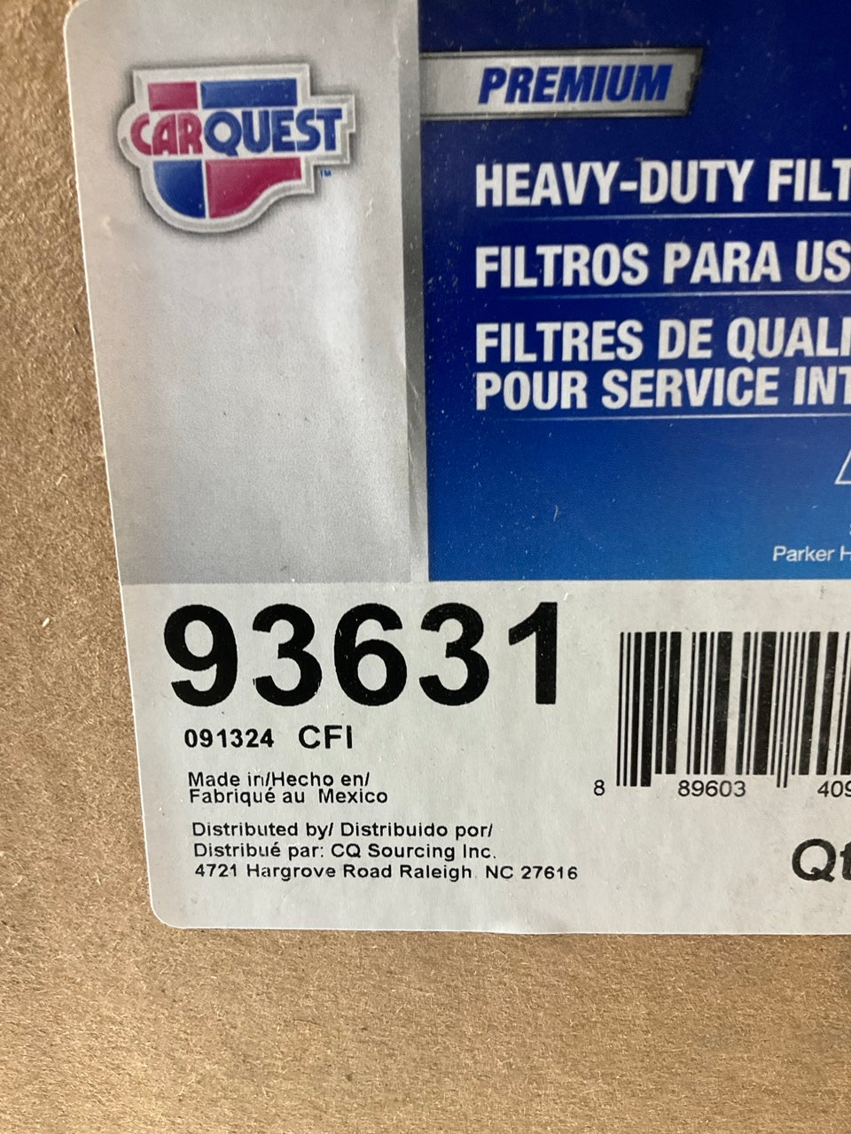 Carquest 93631 Inner Air Filter For John Deere S760 S770 S780 S790