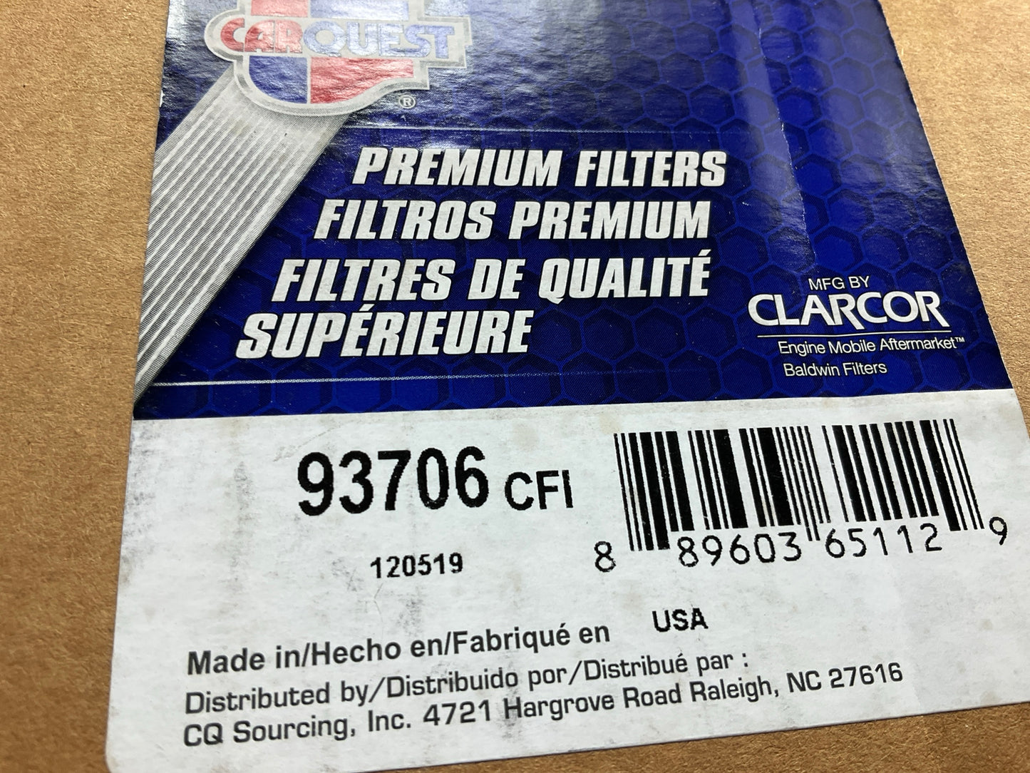 Carquest 93706 Air Filter - Replaces WA10043, 500375001BB, 500375001, 10013632