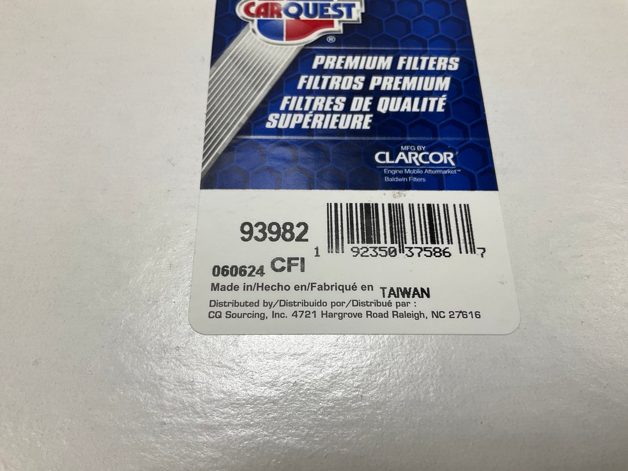 (2) Carquest 93982 Cabin Air Filter Replaces F37-1018
