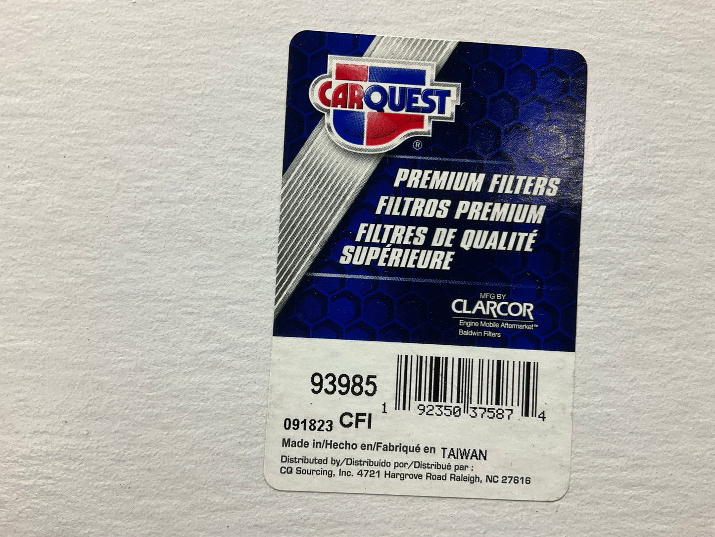 Carquest 93985 Cabin Air Filter - Replaces 550248, WP10248, P611423, 290-2288