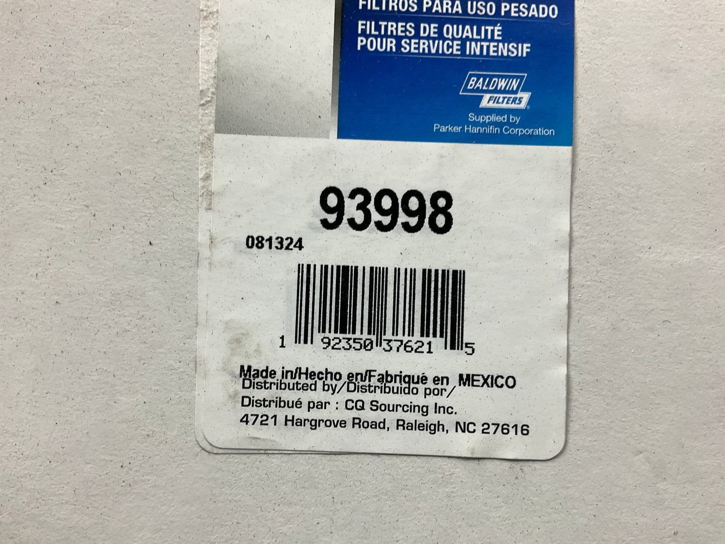 Carquest 93998 Air Filter Replaces WA10386, PA30263, PL-5712, 7081706