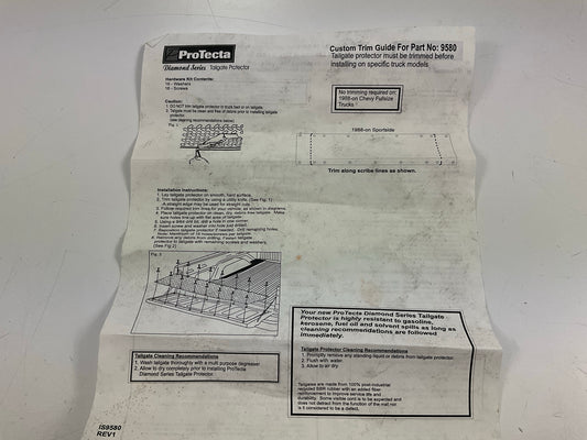 Protecta 9580KL Trim To Fit Rubber Tailgate Protector Rubber Liner Mat 59''x19''