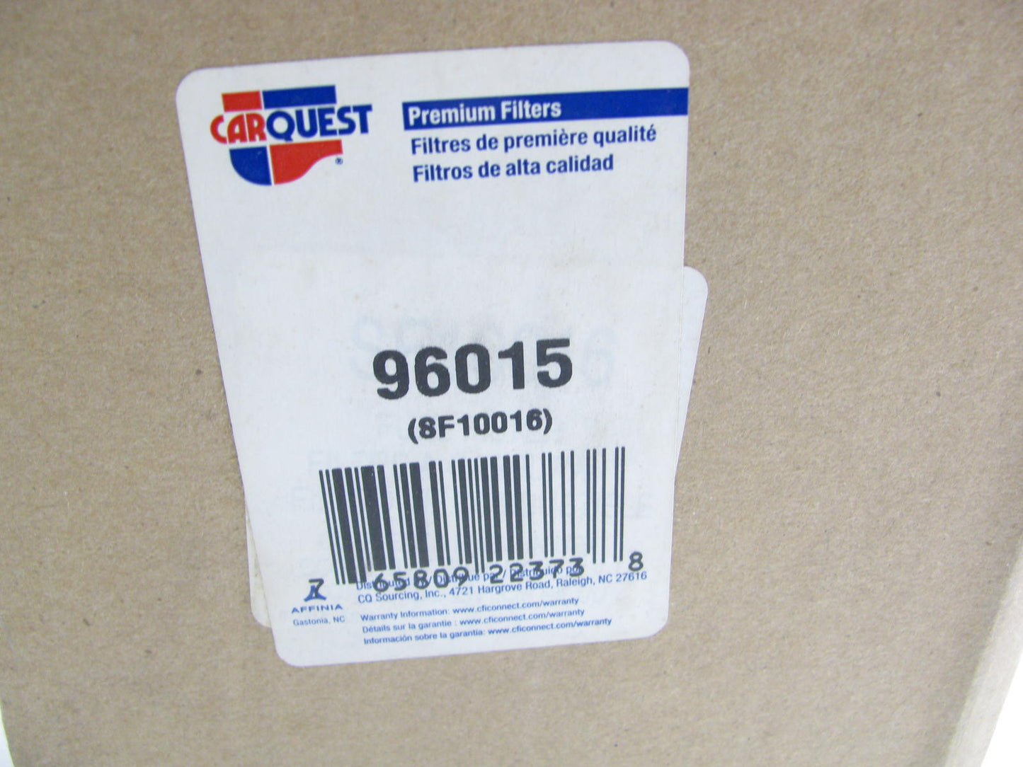 Carquest 96015 Diesel Fuel Water Separator Filter Replaces WF10016 P551034
