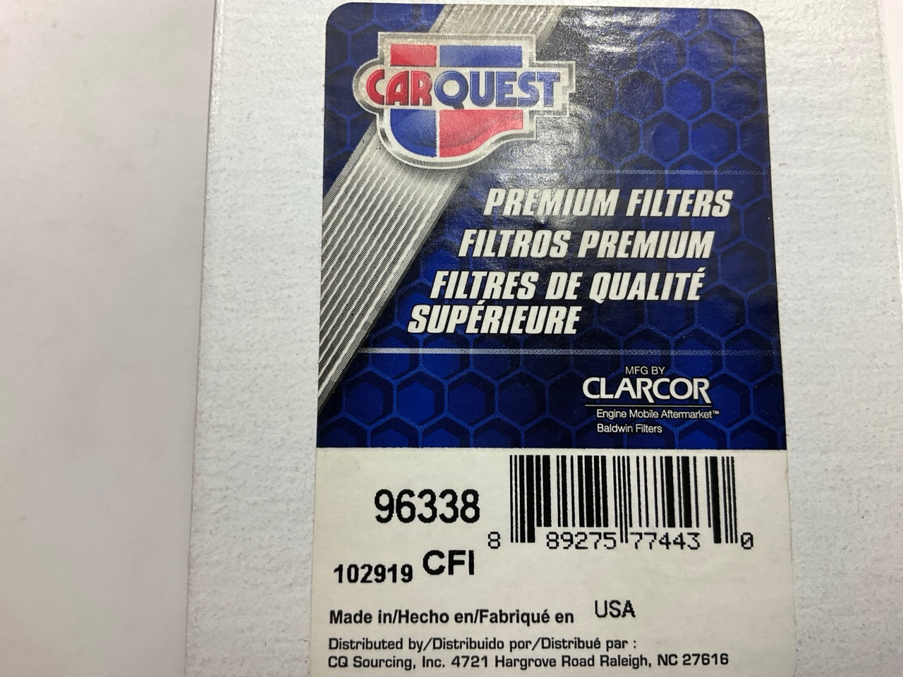 (2) Carquest 96338 Engine Oil Filter