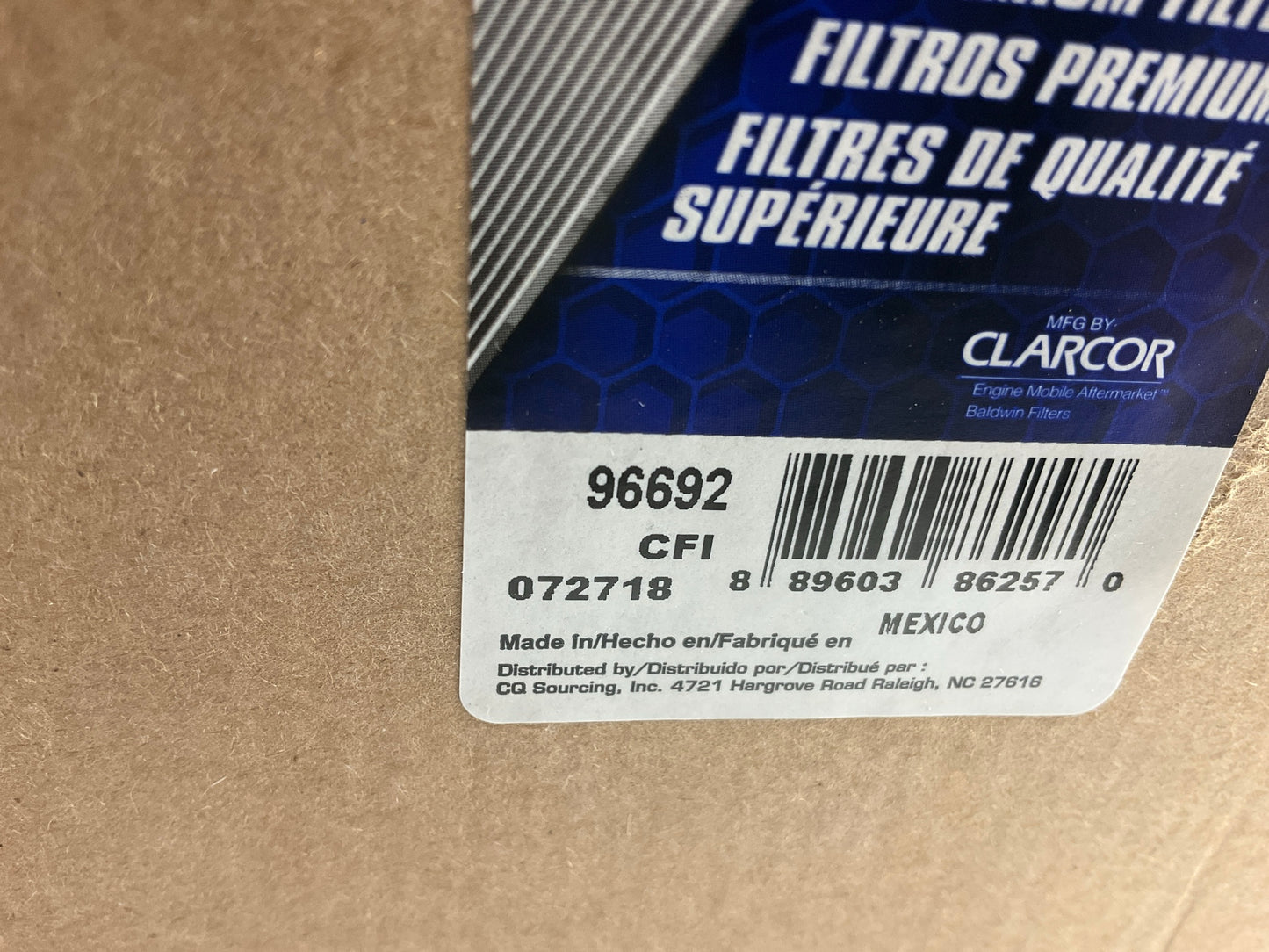 (2) Carquest 96692 Diesel Fuel Water Separator Filter - Baldwin PF46092