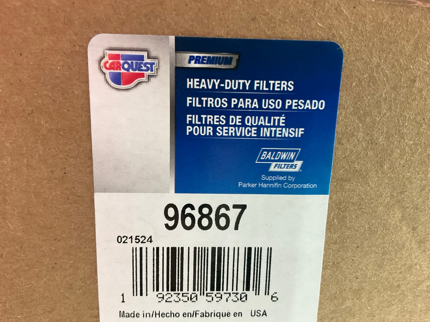 (2) Carquest 96867 Diesel Fuel Water Separator Filter - Replace WIX 33721
