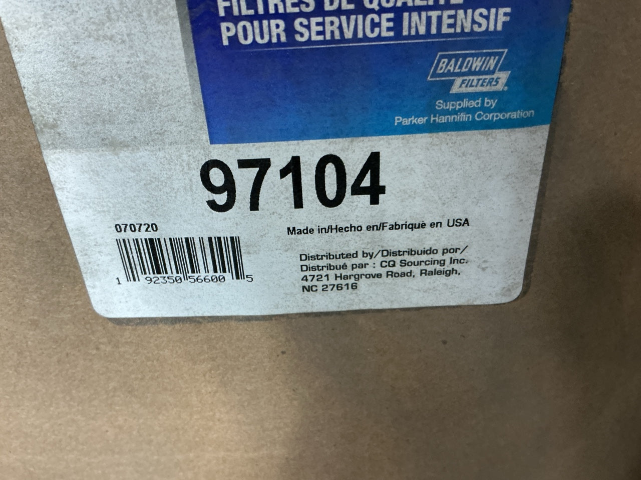 Carquest 97104 Air Filter For Liebherr 10278562, Baldwin RS30307