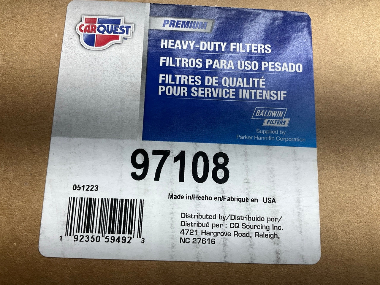 Carquest 97108 Air Filter - Replaces P786106, WA10761, RS30311, 84443964