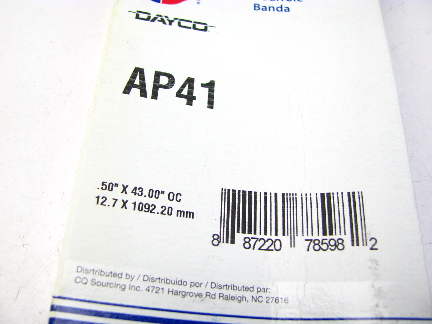 Carquest AP41 Industrial Accessory Drive Belt - 1/2'' X 43''