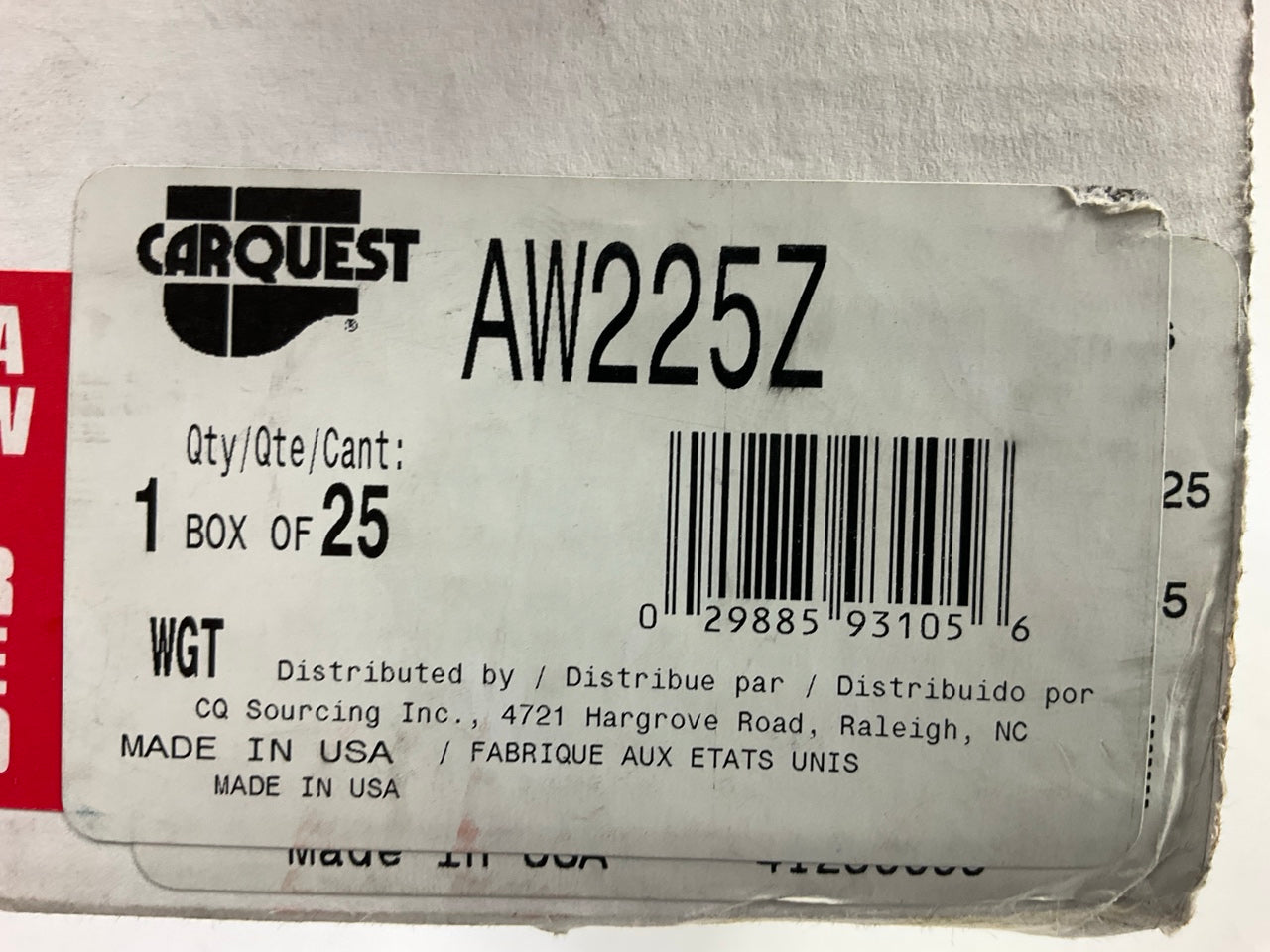 Carquest AW225Z 2-1/4 Oz AW Type Wheel Weights, Zinc, 2.25 Oz - Pack Of 25