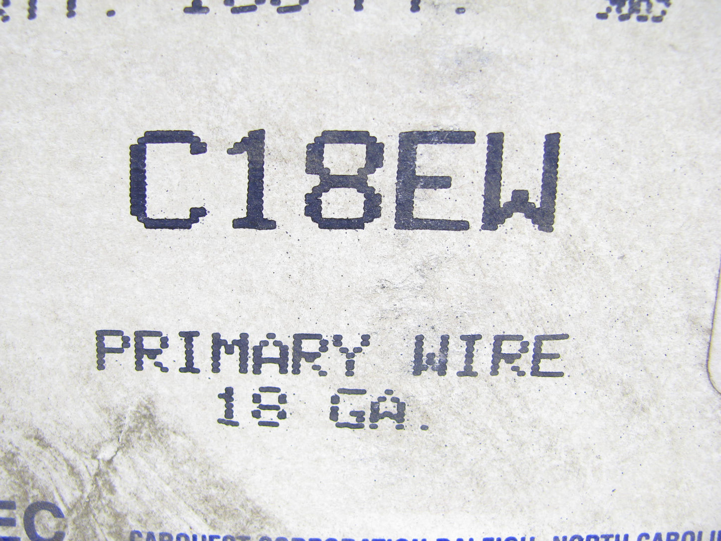 100 FEET - Carquest C18EW WHITE 18 Gauge Automotive Primary Wire