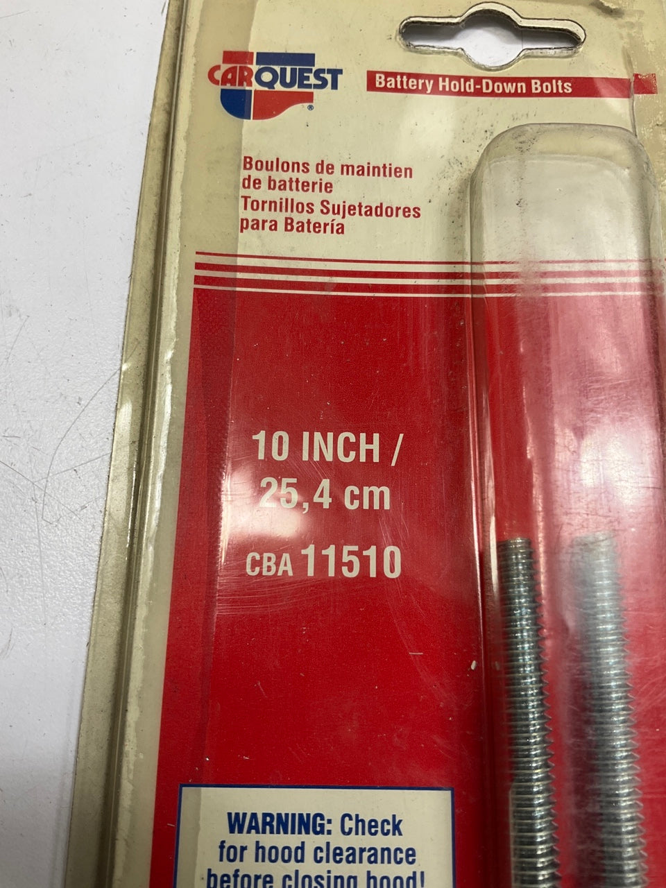 Carquest CBA11510 10'' Battery Hold Down J-Bolt