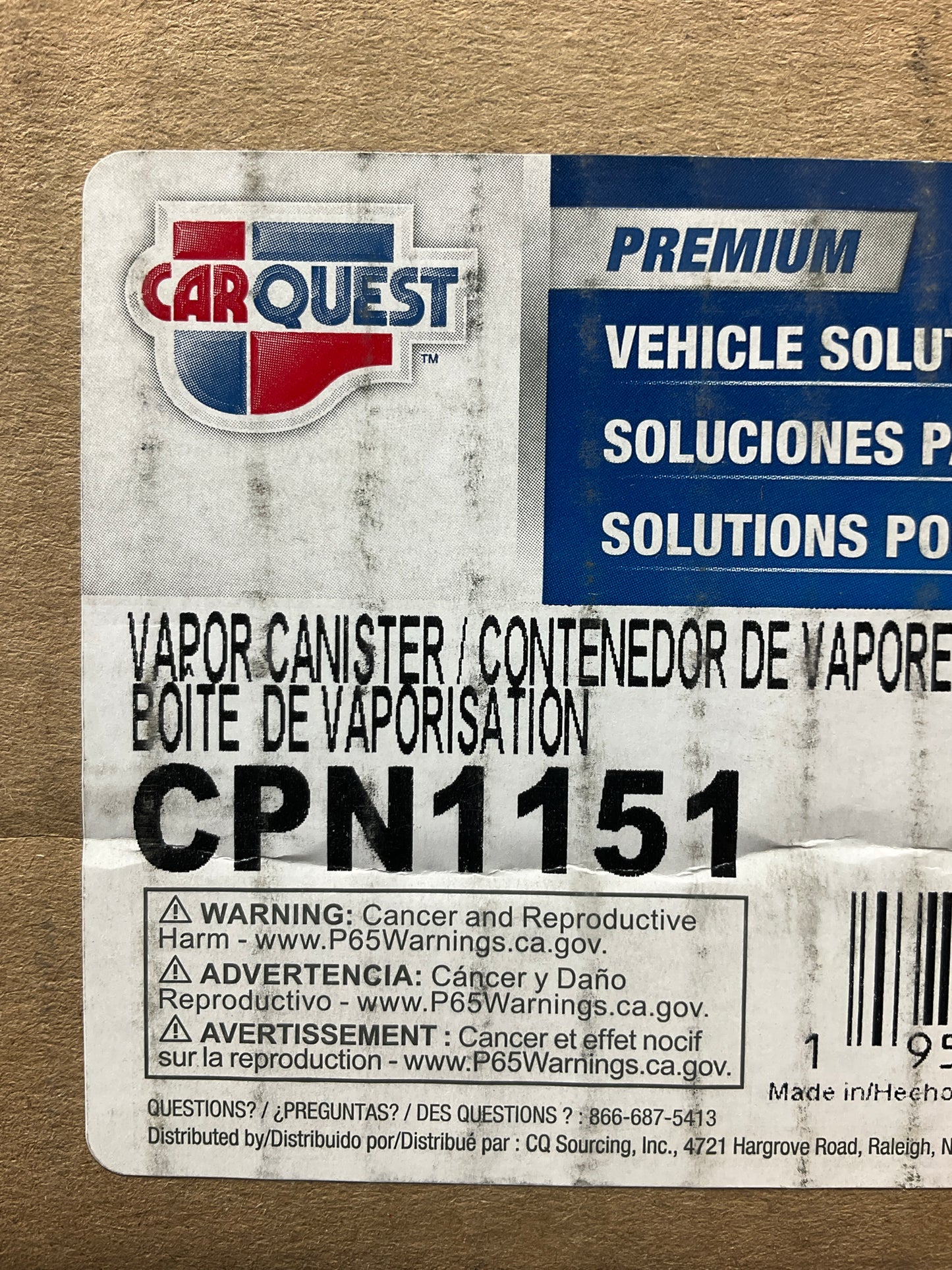 Carquest CPN1151 Charcoal Fuel Vapor Canister