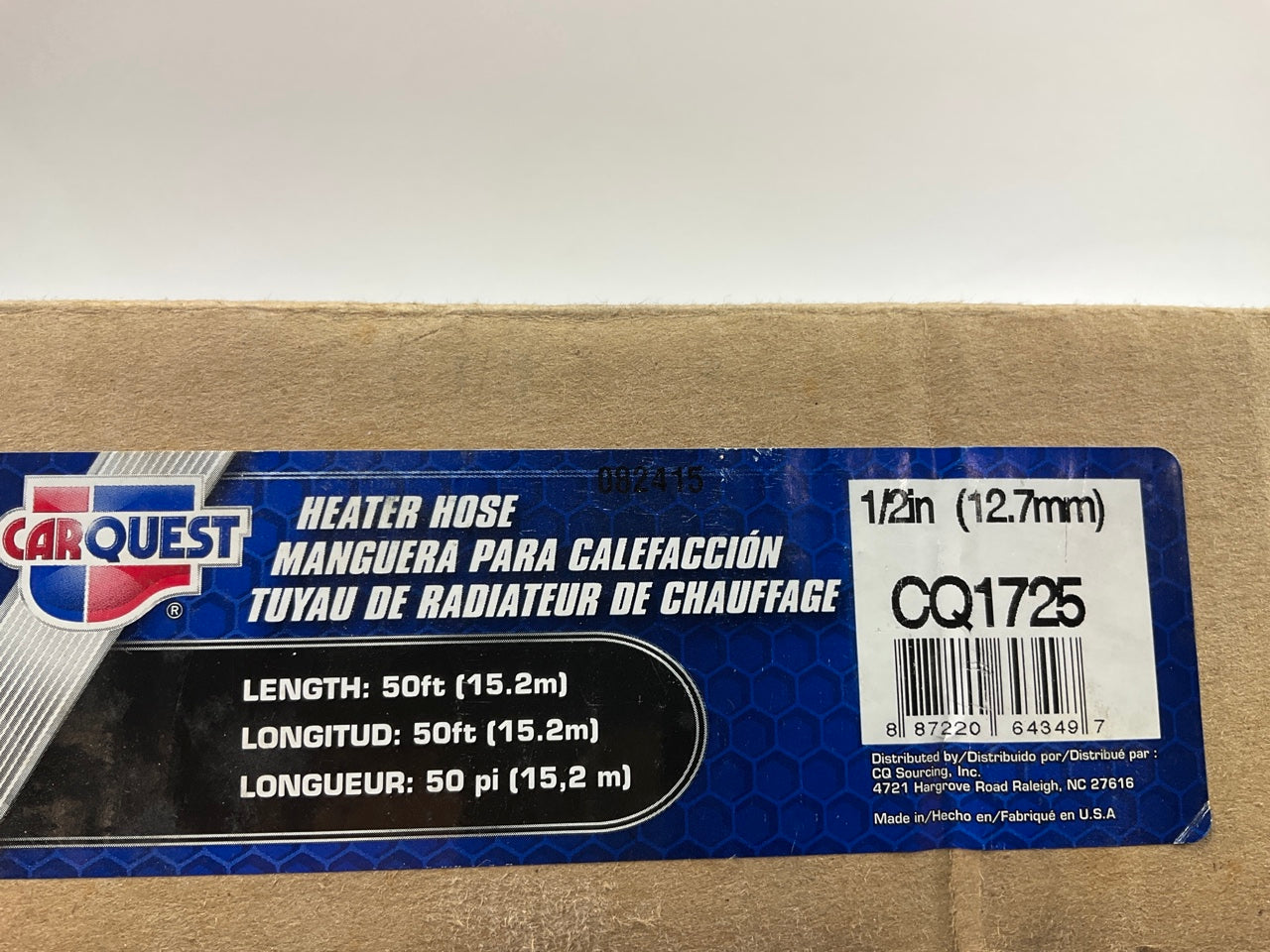 50 FEET Roll - Carquest CQ1725 1/2'' Heater Hose, Thermoid, Made In USA