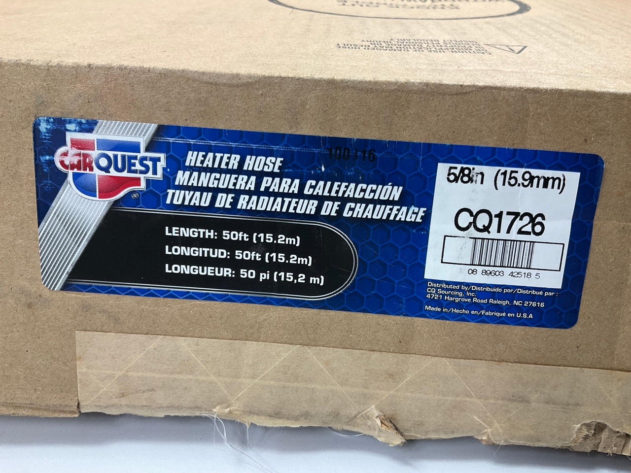 50 FEET - Carquest CQ1726 HVAC Heater Hose - 5/8'' ID