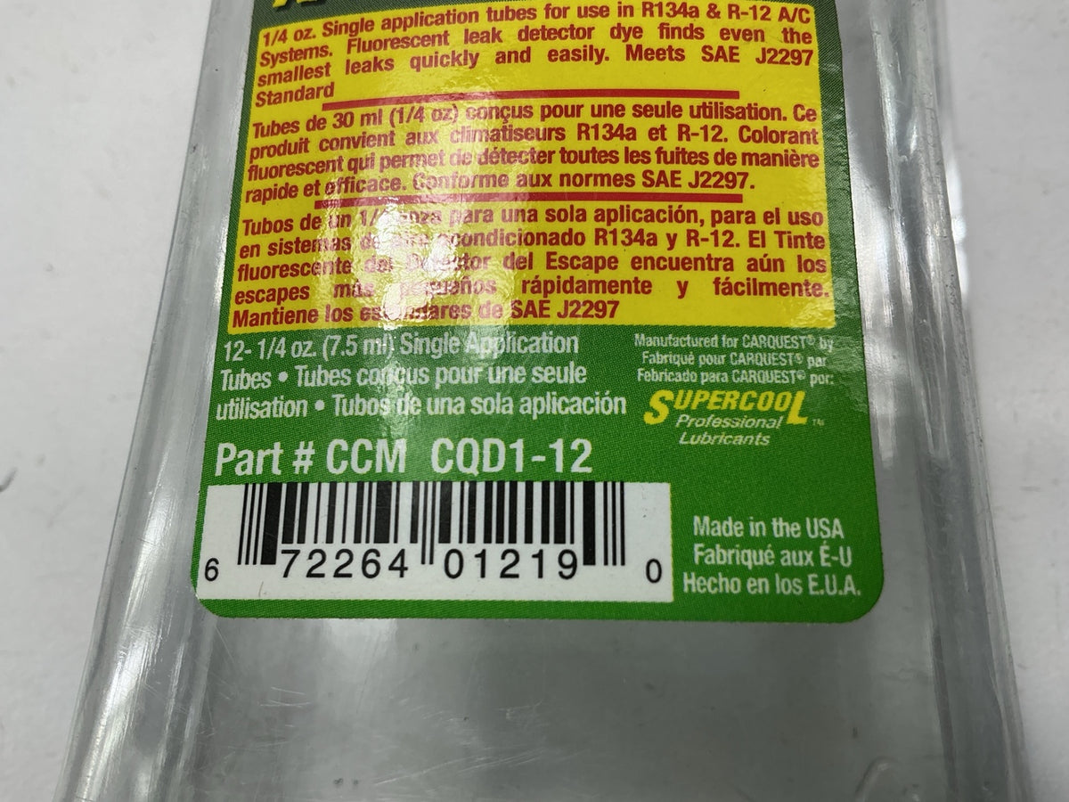 Carquest (Made By Supercool) 1/4 Oz A/C Leak Detection Dye, .25 Oz, 12/ Pack