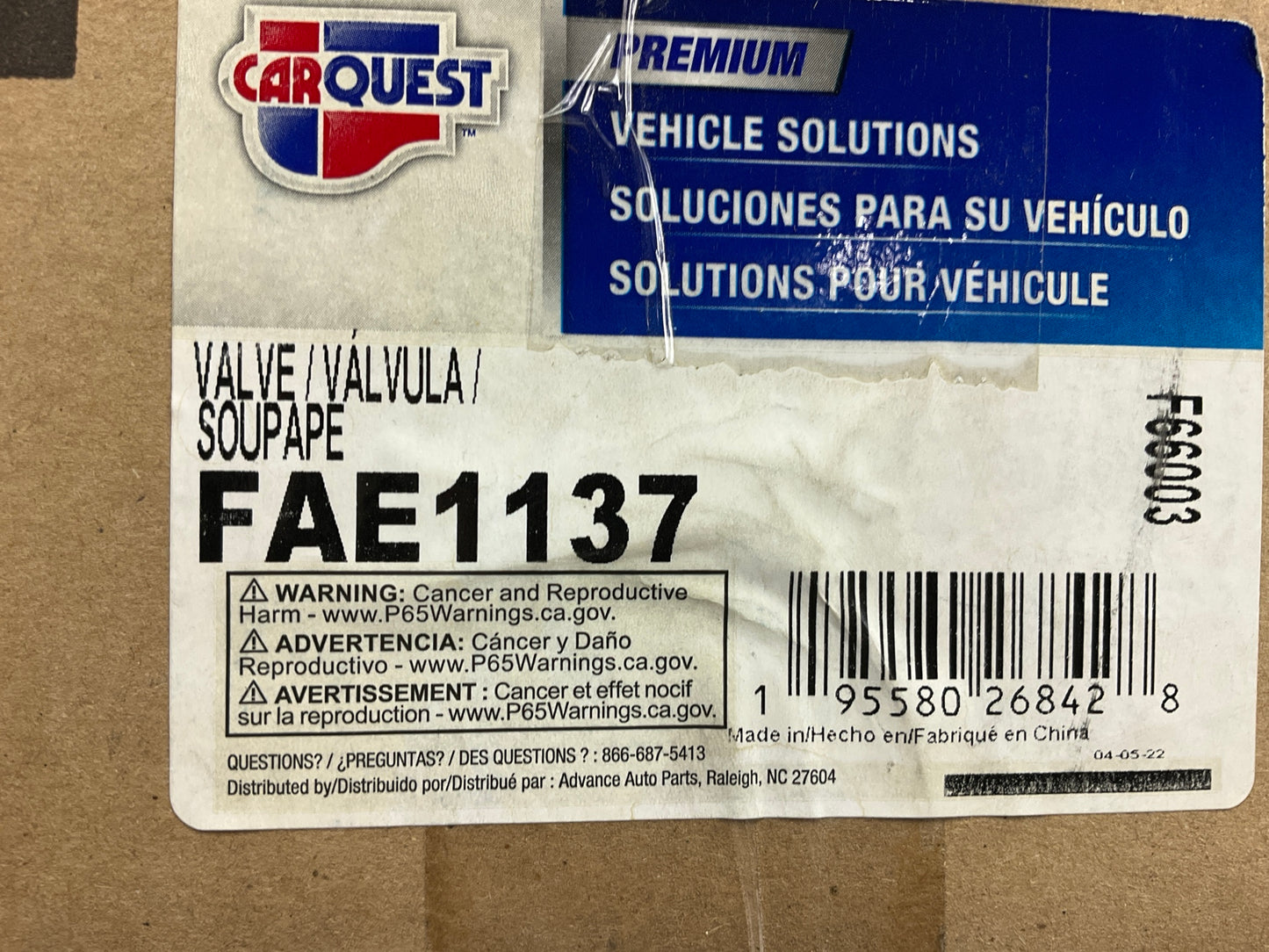 Carquest FAE1137 Engine Intake Manifold Runner Control Valve